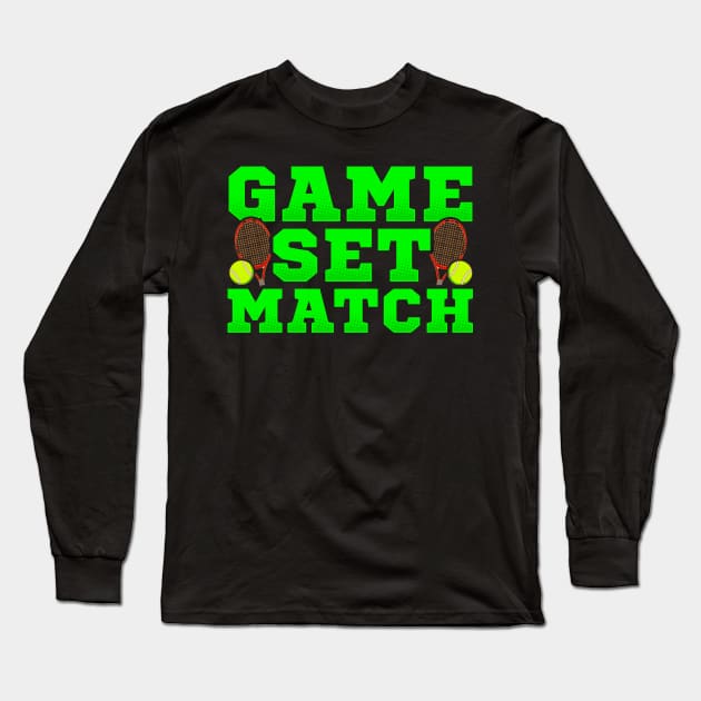 Cute Game Set Match Tennis Players Long Sleeve T-Shirt by theperfectpresents